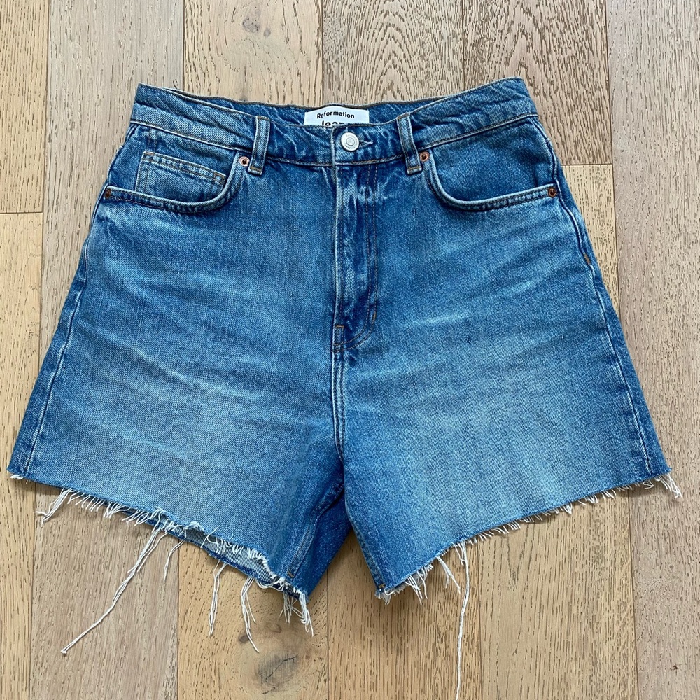 Reformation Wilder High Rise Relaxed Jean Shorts
